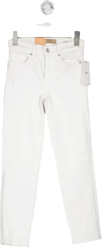 7 For All Mankind White Roxanne Ankle Luxe Vintage Jeans W23