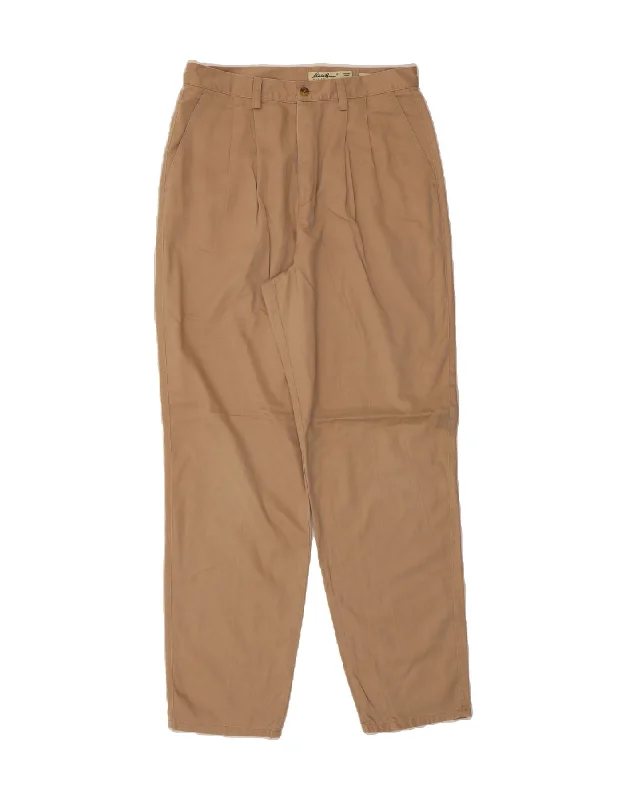 EDDIE BAUER Womens High Waist Chino Trousers US 14 XL W36 L32 Beige