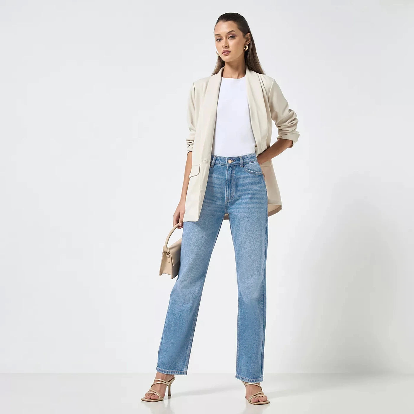 Mid Blue Straight Fit Jeans