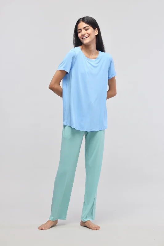 Aqua Straight Pajama Set