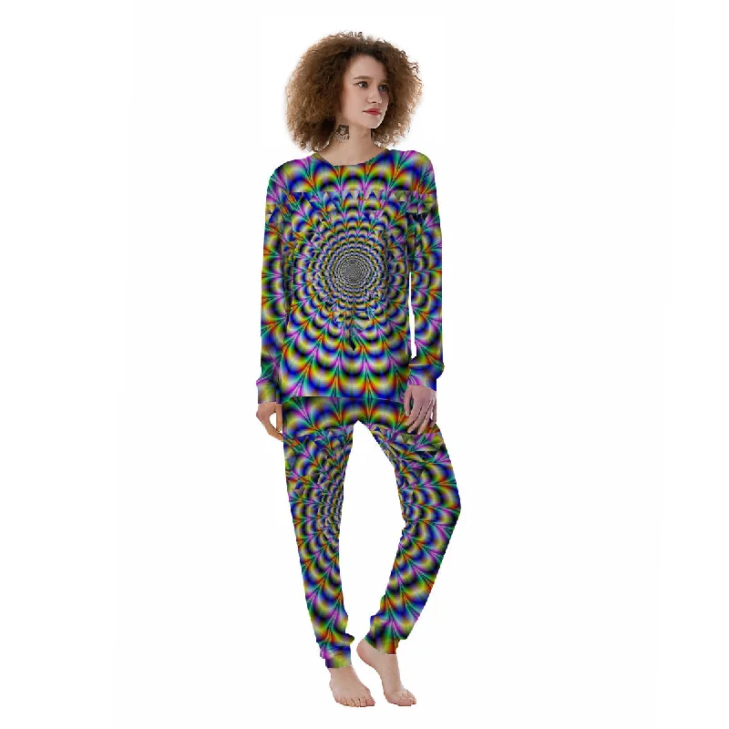 Colorful Psychedelic And Triangle Print Women's Pajamas