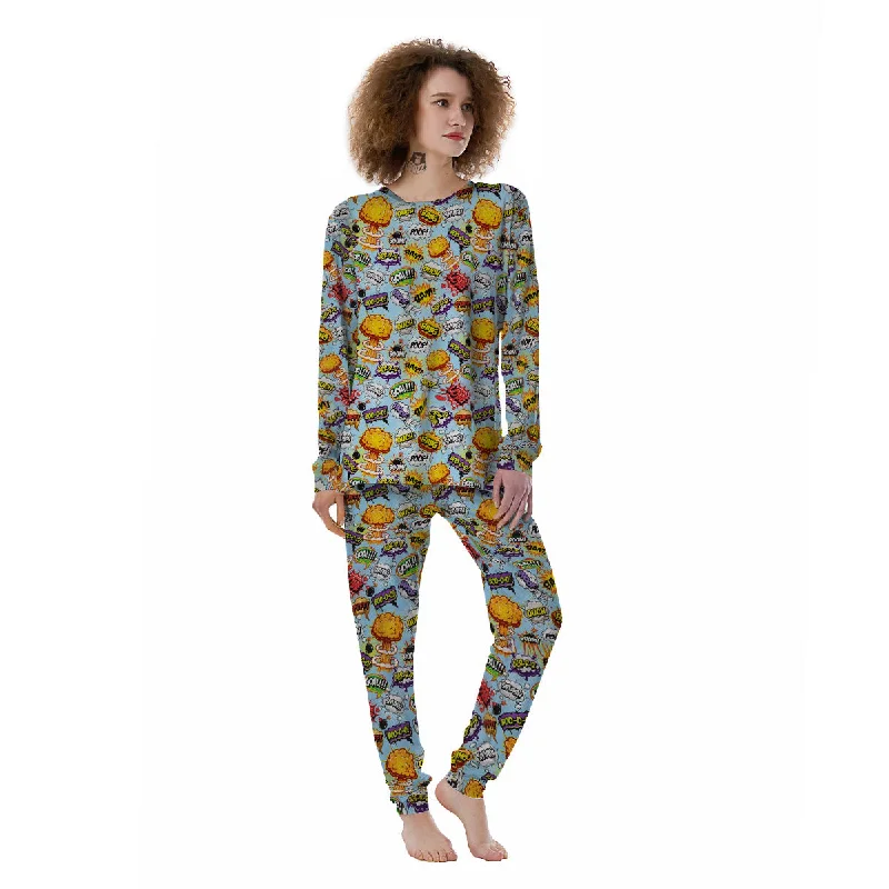 Comics Book Speech Print Pattern Women's Pajamas