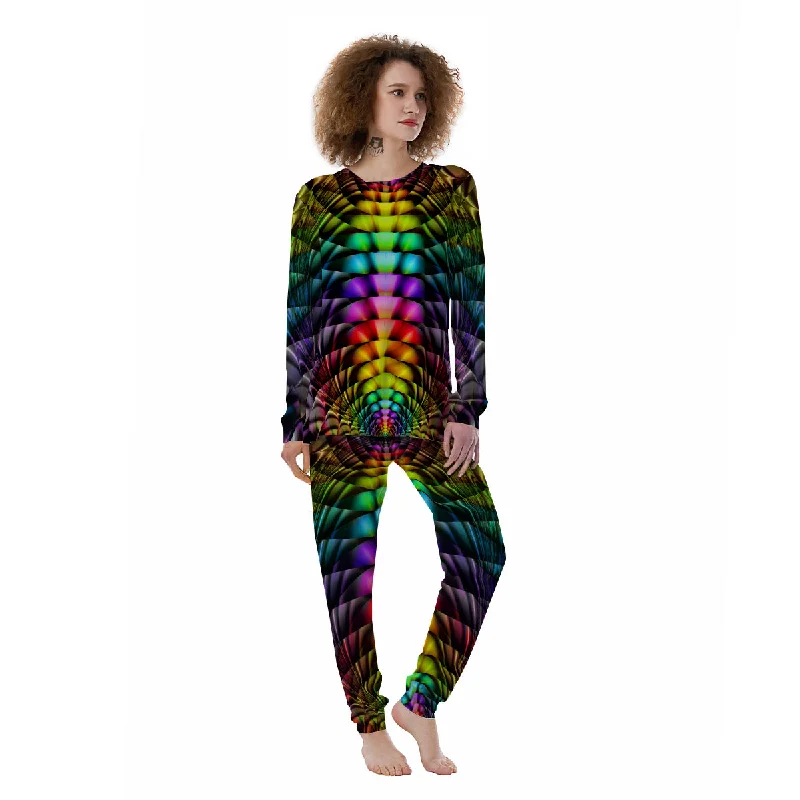 Computer Generated Colorful Fractal Print Women's Pajamas