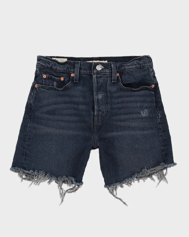 Levi's Dark Wash Denim Shorts With Raw Hem - W26