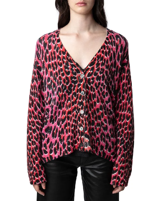 Zadig & Voltaire Mirka Leo Print Cashmere Cardigan