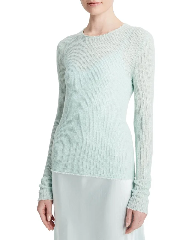 Vince Waffle Stitch Cashmere & Silk-Blend Top