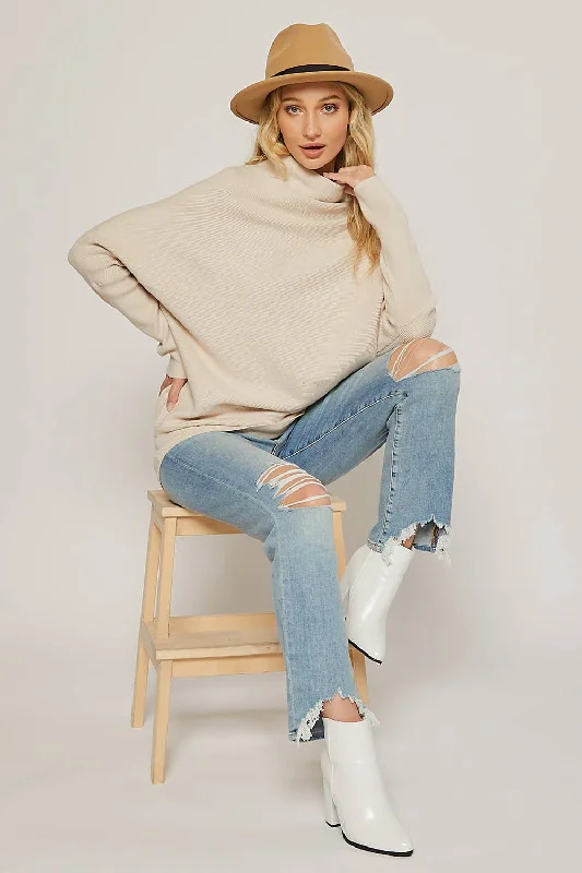 Slouch Neck Pullover Sweater: Shell