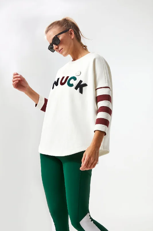 White Varsity Ally Swing Sweatshirt