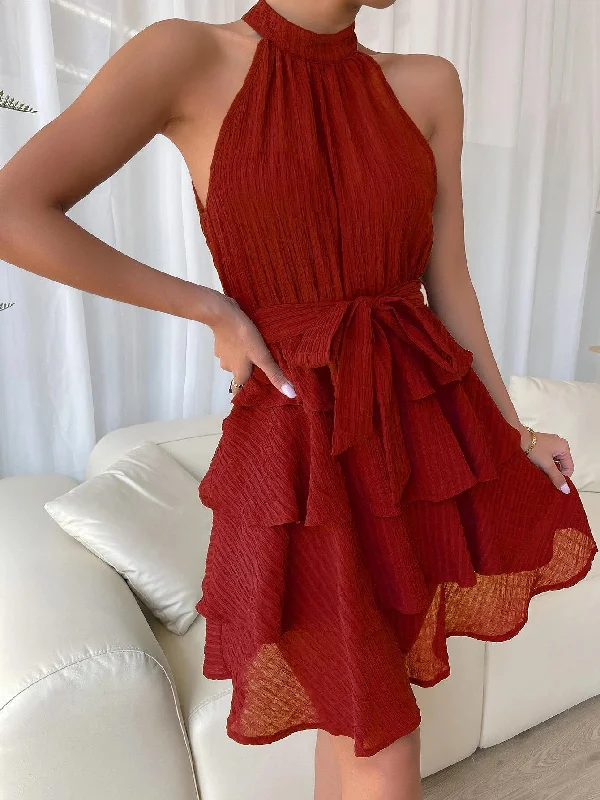 Sexy Sleeveless Ruffled Summer Daily Dresses