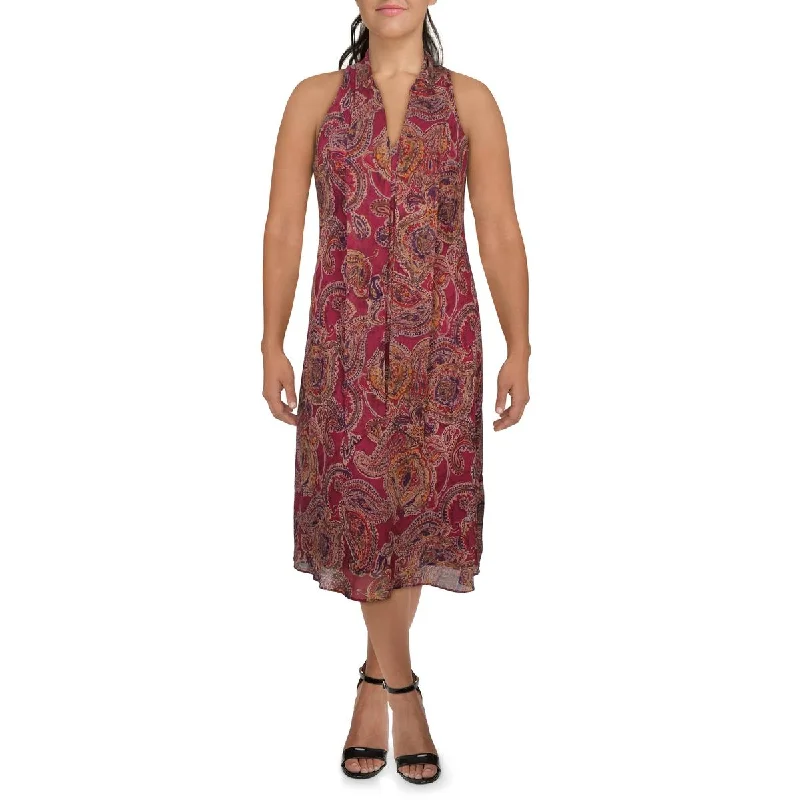 Womens Paisley Georgette Midi Dress