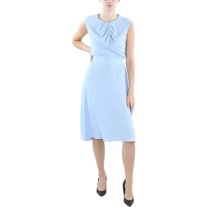 Womens Bubble Crepe Midi Midi Dress