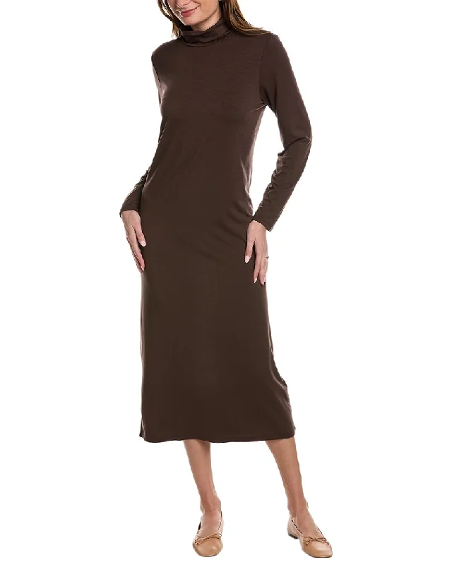 Eileen Fisher Scrunch Neck Midi Dress