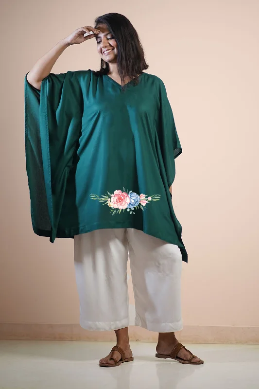 BottleGreen Rayon KaftanKurta - Juniper