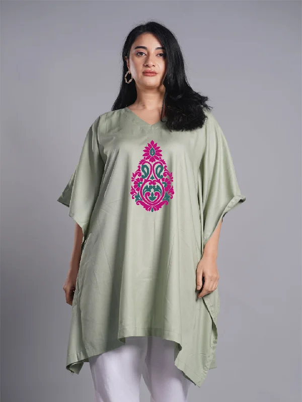 SageGreen Rayon KaftanKurta - Viridescent