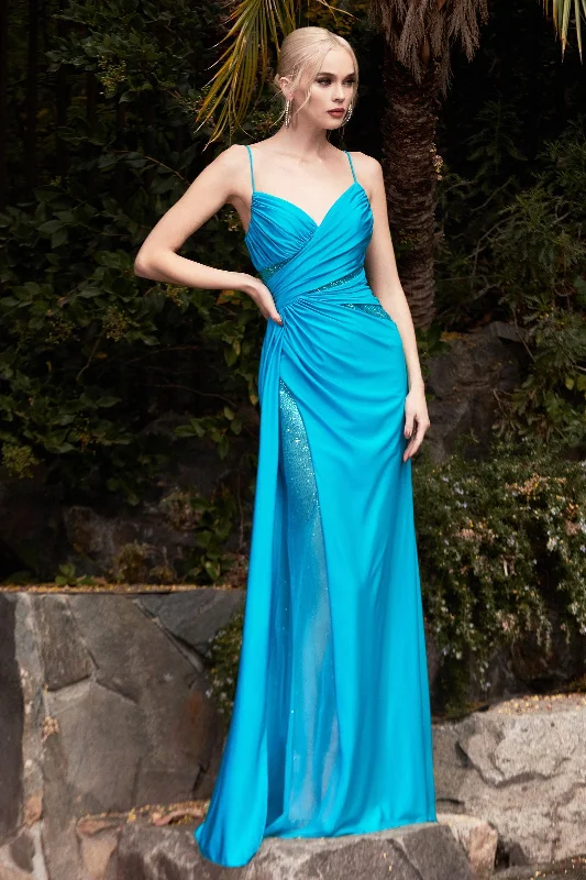 Cinderella Divine S410 Sexy Spaghetti Strap Long Prom Dress