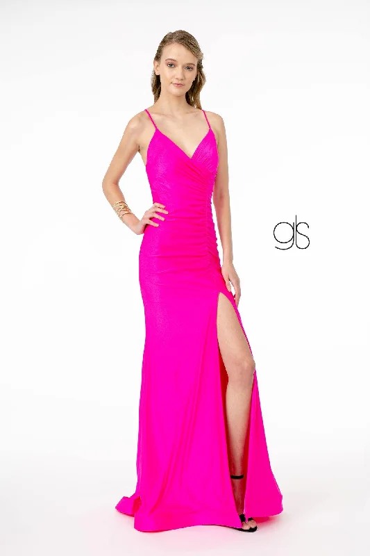 Mermaid Ruched Jersey Long Prom Dress