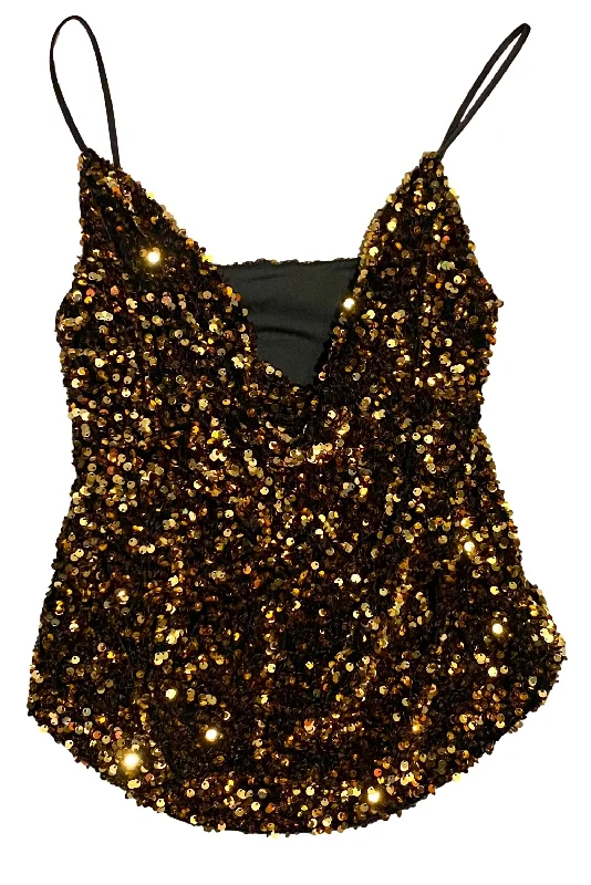 Twinkling Cowl Neck Gold Tank