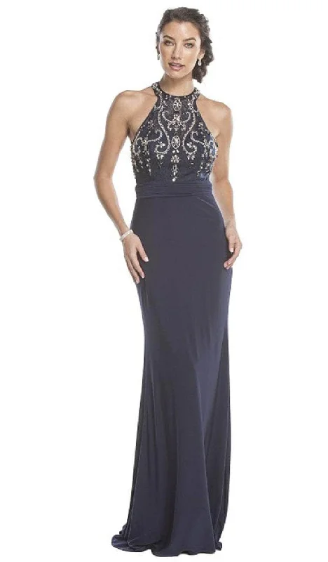 Aspeed Design - High Halter Fitted Prom Gown L1581