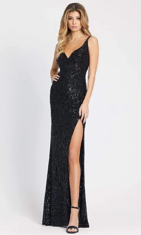 Ieena Duggal - 26443 Sleeveless High Slit Sequin Long Prom Gown