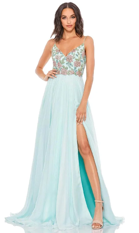 Mac Duggal 67790 - Floral V-Neck A-Line Evening Gown