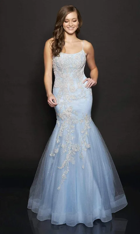 Nina Canacci - 9120 Beaded Applique Mermaid Gown