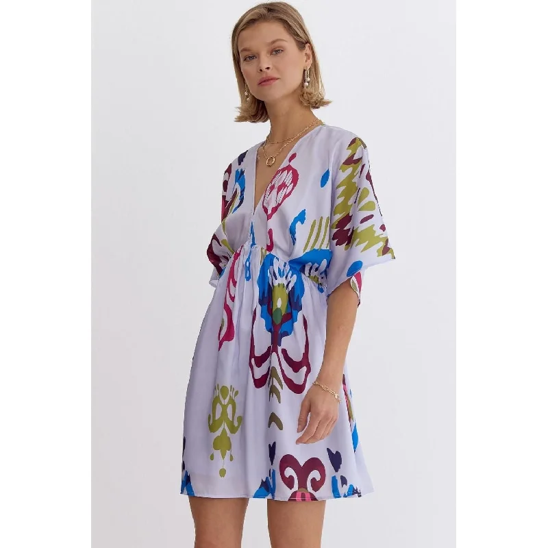 Margot Kimono Sleeve Print Dress