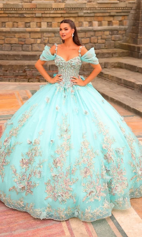 Puff-Sleeve Quinceanera Dress: Amarra 54241