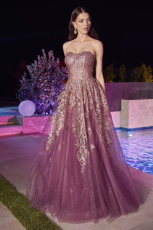 Cinderella Divine: Enchanting Strapless Gown for Unforgettable Moments (J852)