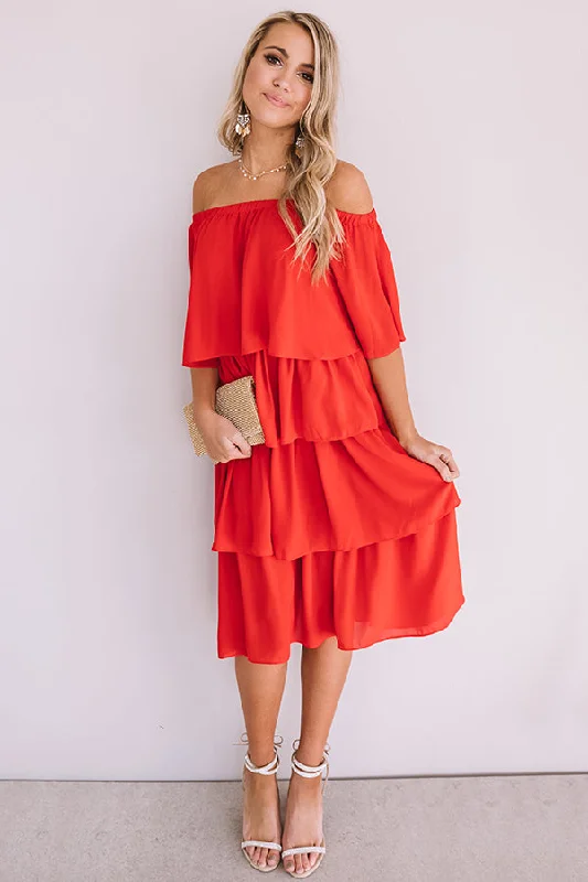 European Romance Tier Dress In Red