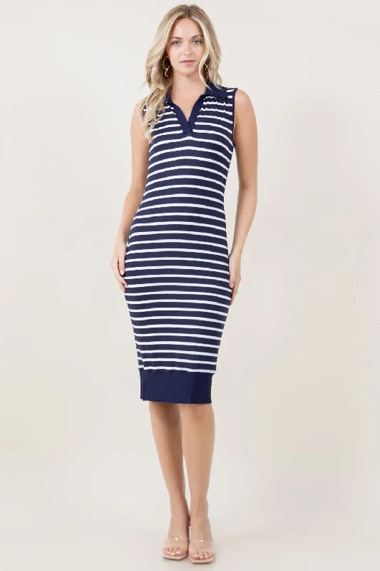 S/LESS POLO DRESS - D3647SL-STRSJ