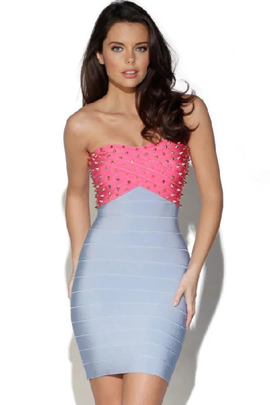 Strapless Rivet Top Bandage Dress