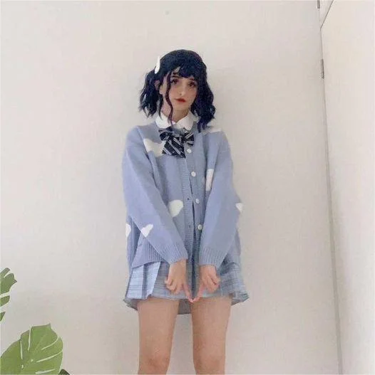 Review for Cute white cloud blue sweater yv43529