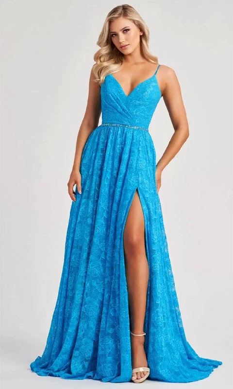 Colette By Daphne CL8010 - Spaghetti Strap Lace Prom Gown