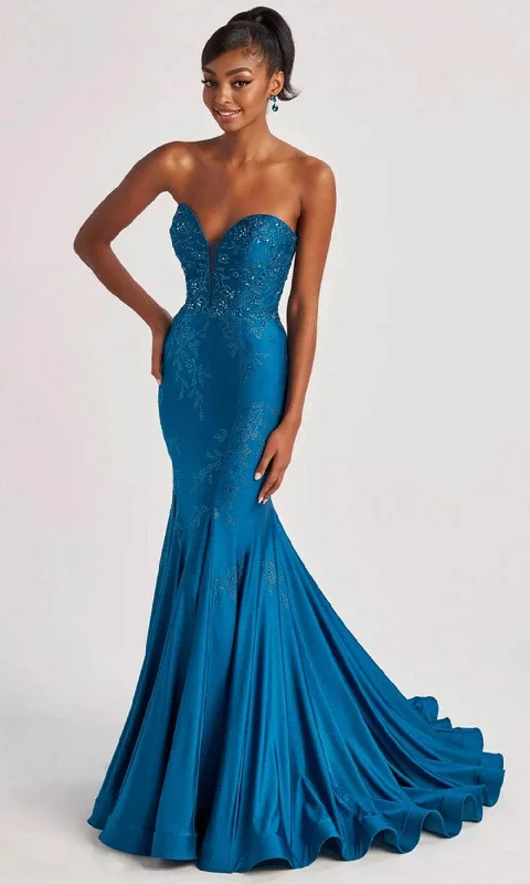 Colette By Daphne CL8445 - Lace Up Mermaid Gown