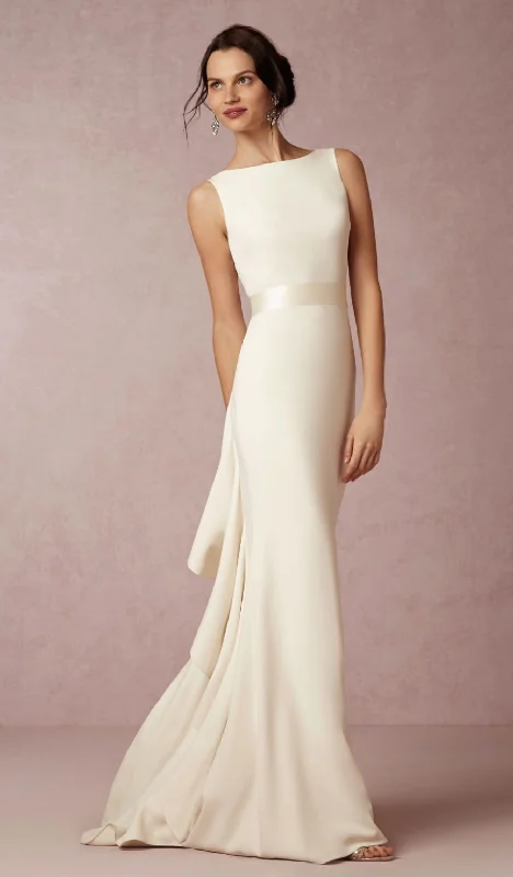 Badgley Mischka Valentina white ruffle and lace from BHLDN