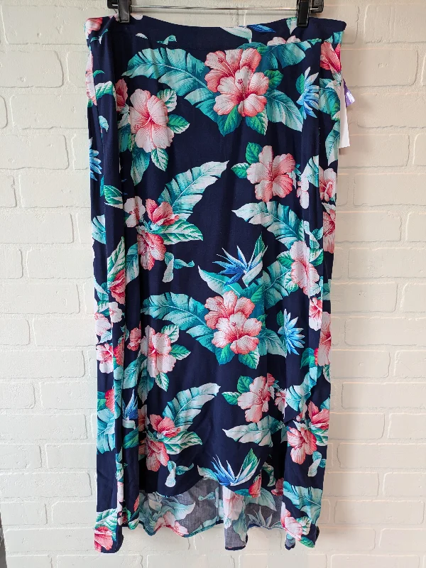Blue & Pink Skirt Maxi Tommy Bahama, Size 14 Skater Maxi Skirt