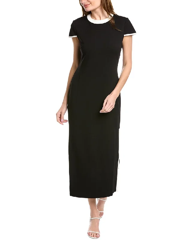 Donna Morgan Contrast Trim Midi Dress