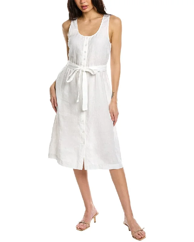 Michael Stars Lulu Button-Down Linen Midi Dress