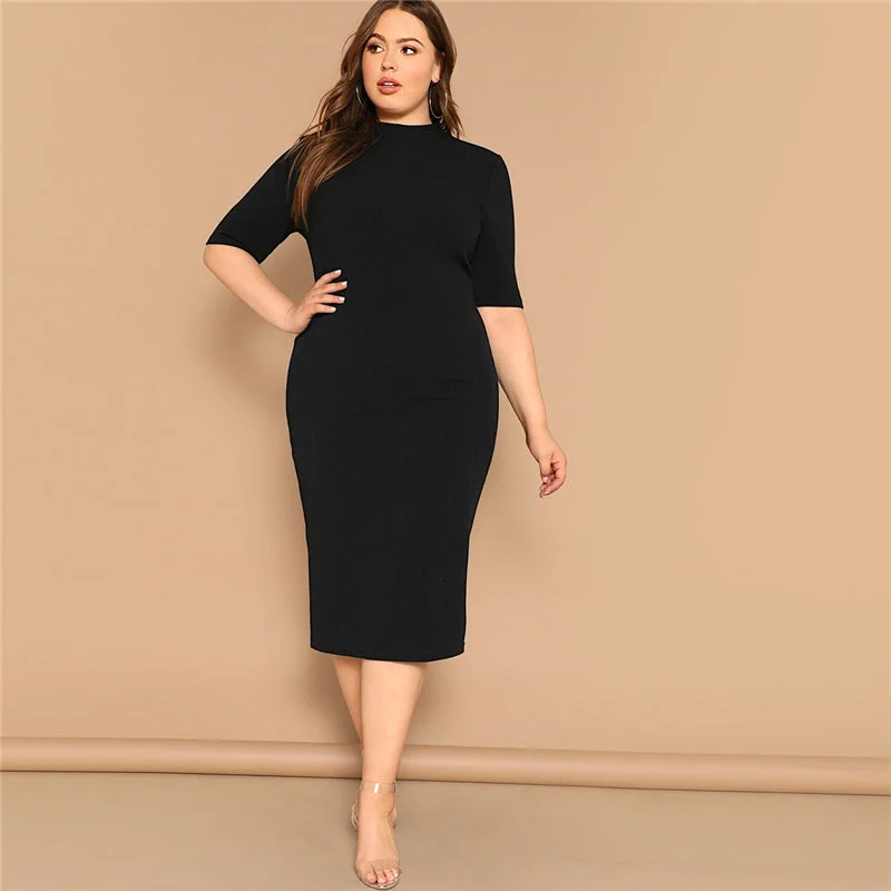 Women's Summer Polyester Slim Long Dress | Plus Size