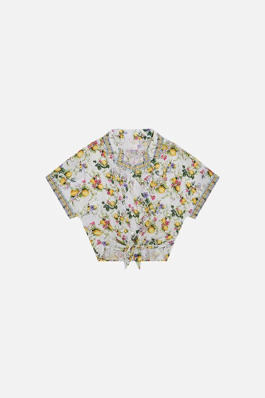 KIDS CROP TIE FRONT SHIRT 4-10 CATERINA SPRITZ