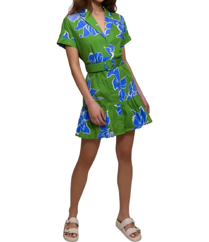 Camp Shirt Dress In Green