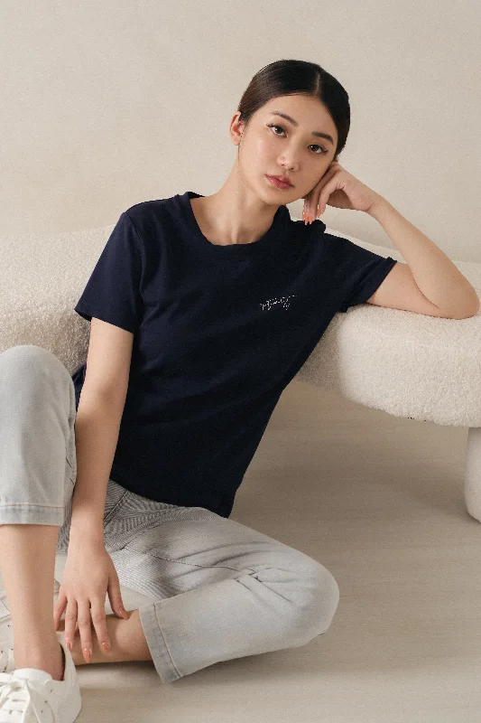 Carina Basic T-Shirt in Navy Blue