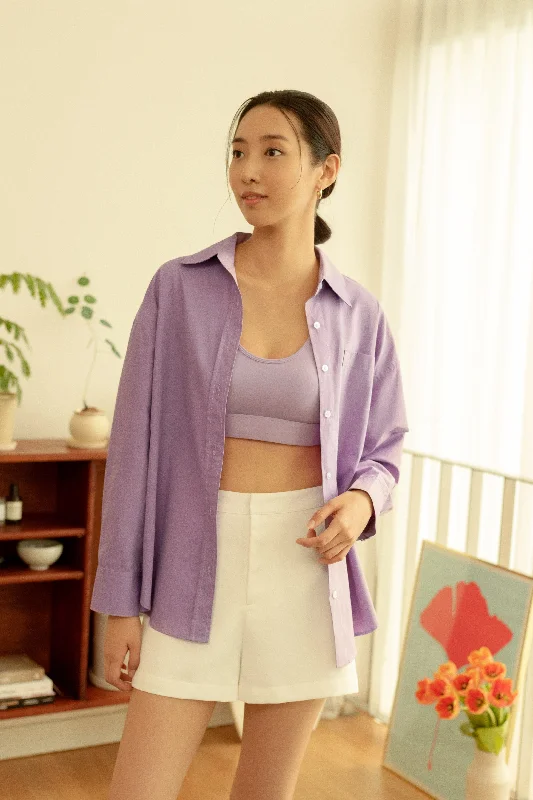 Charice Oversized Shirt in Lavender Purple