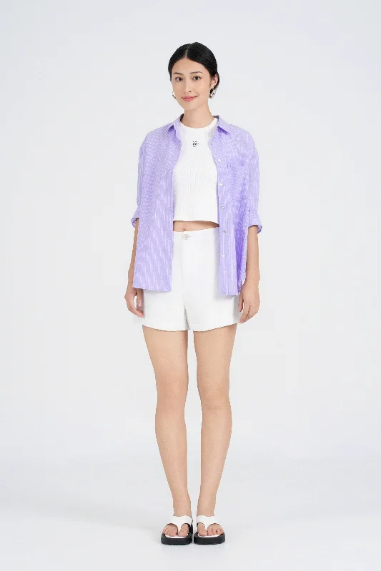 [Restocked] Elwyn Relaxed Button Down Shirt in Light Purple