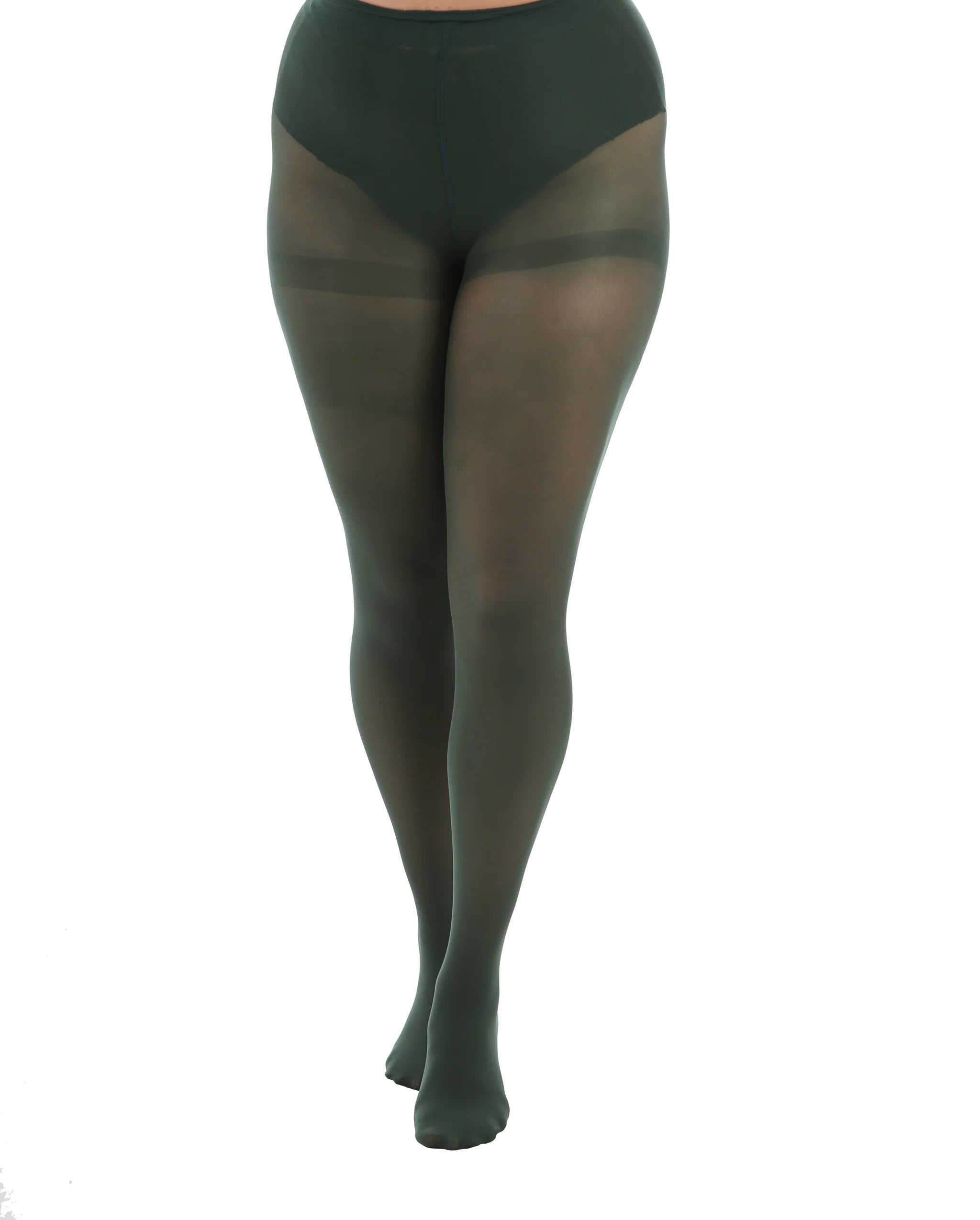 50 Denier Opaque Tights - Forest Green